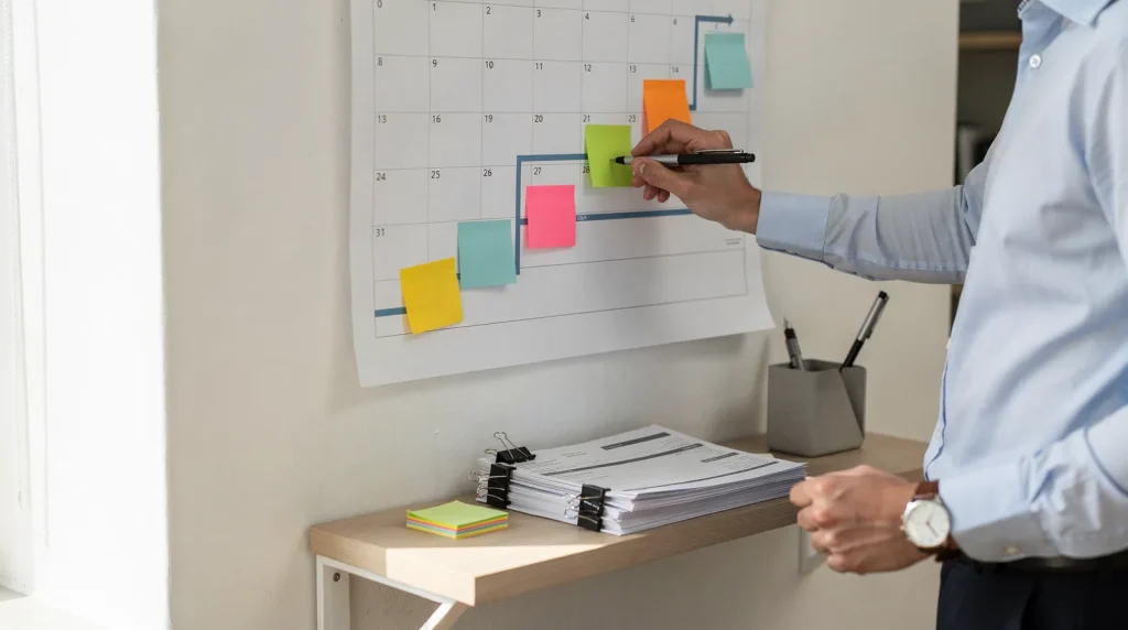 Effective invoice chasing follows a structured follow-up schedule, such as sequential reminders at set intervals