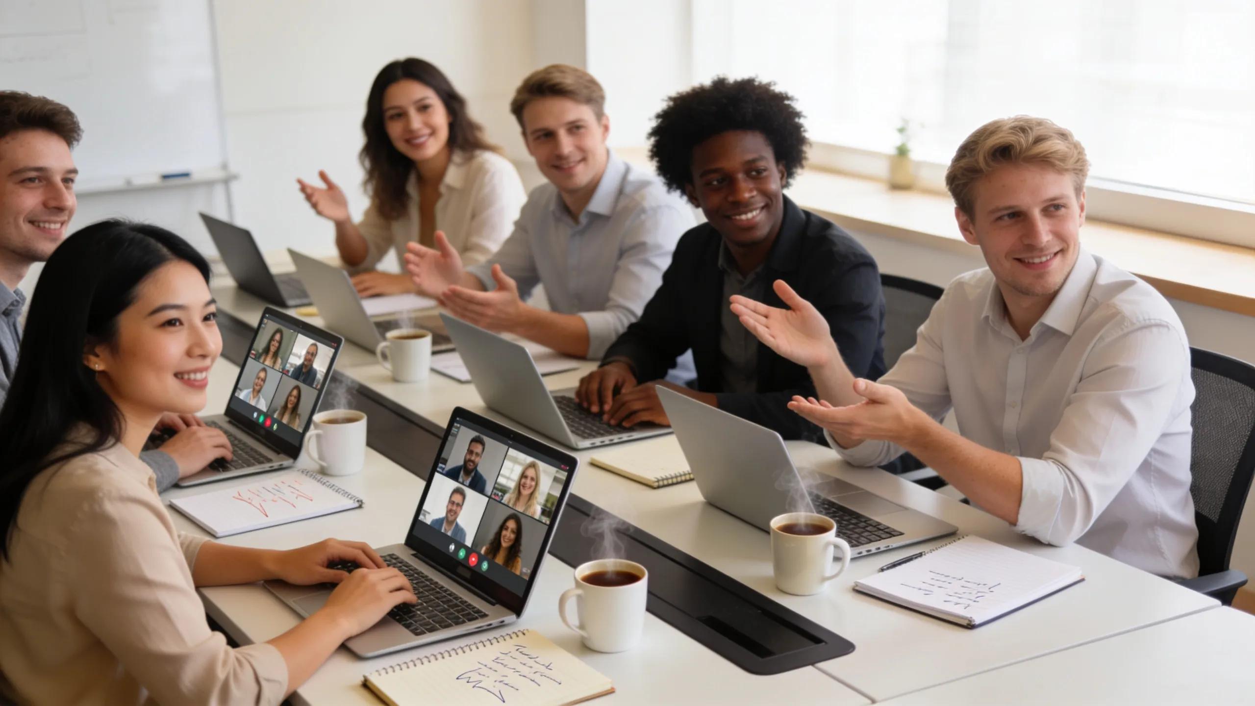 Virtual assistants collaborating online to enhance small business efficiency