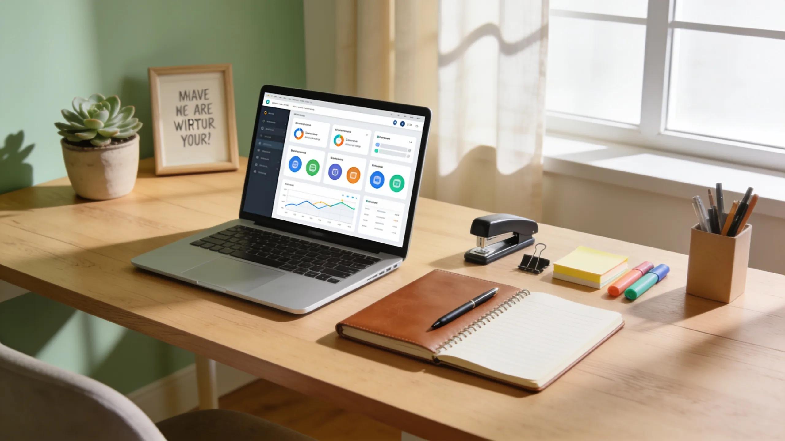 Virtual office setup illustrating productivity and adaptability in virtual assistant services